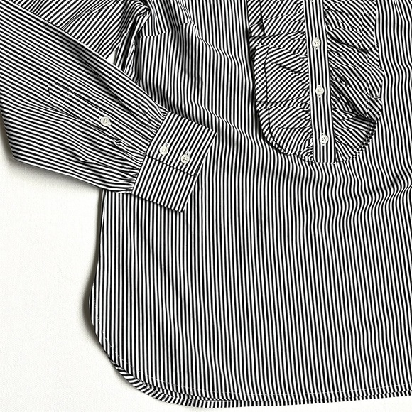 COPY - J.Crew Ruffle-Front Classic-Fit Boy Shirt In Stripe-NWT-Black -MEDIUM - Picture 4 of 8